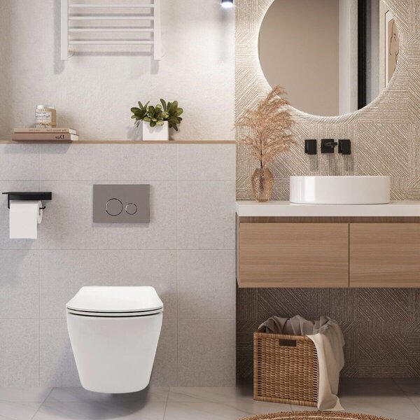 Toilet bowl WC Carlo Flat Mini Rimless + Bidet Carlo Mini