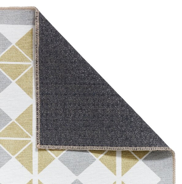 Victoria H1184 Washable Runner Grey Yellow