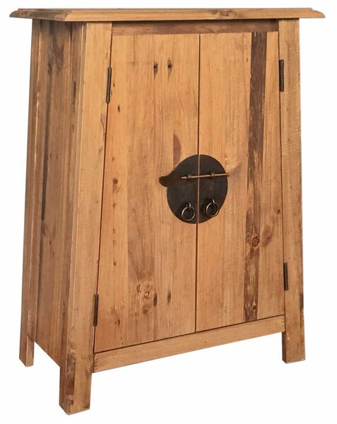 Bathroom Side Cabinet Solid Pinewood 59x32x80 cm