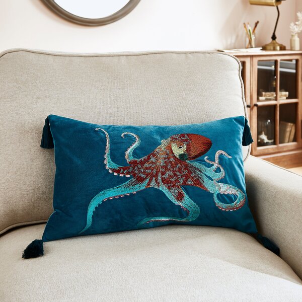 Octopus Cushion Teal (Blue)