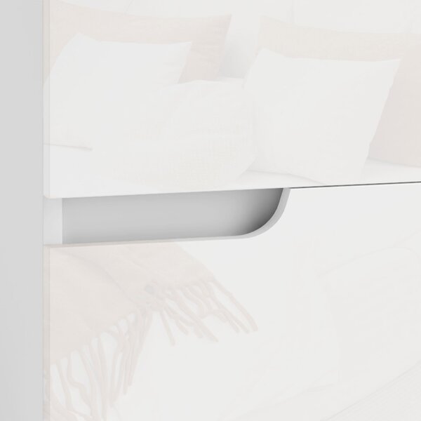 HOMCOM High Gloss Bedside Table Set of 2 - White