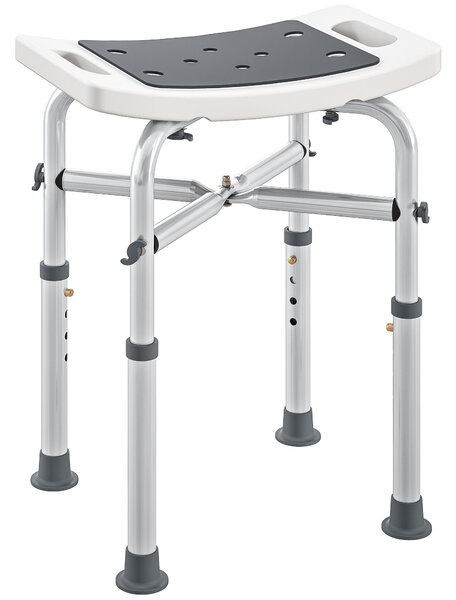 HOMCOM 44-51.5cm Aluminium Frame Shower/Bath Stool - Grey