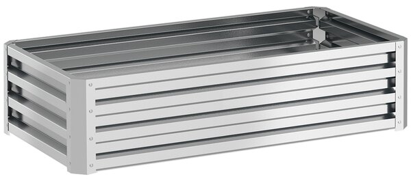 Outsunny Raised Beds for Garden, Galvanized Outdoor Planters, for Herbs and Vegetables, Use for Patio, Backyard, Balcony, Silver