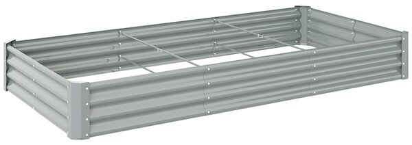 Outsunny 240 x 120cm Galvanised Steel Open Planter - Silver