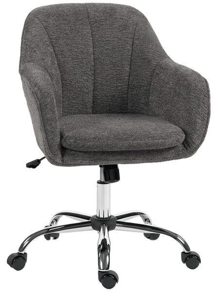 HOMCOM Velvet-Feel Office Chair - Grey