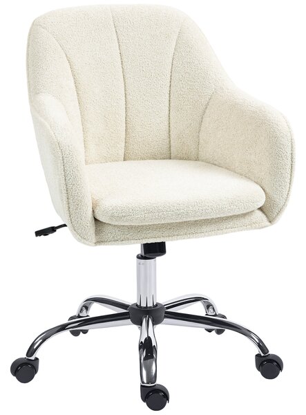 HOMCOM Velvet-Feel Office Chair - Beige