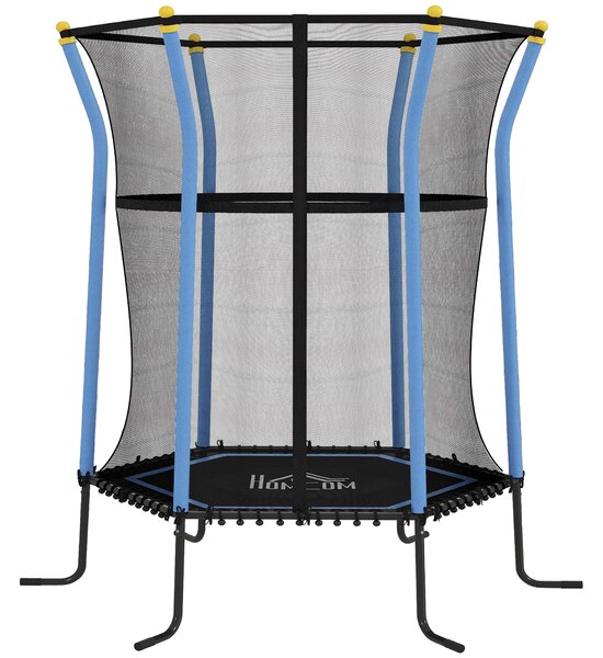 HOMCOM Kids Trampoline Mini Bouncer with Enclosure Safety Net For Ages 3-10 Years - Blue
