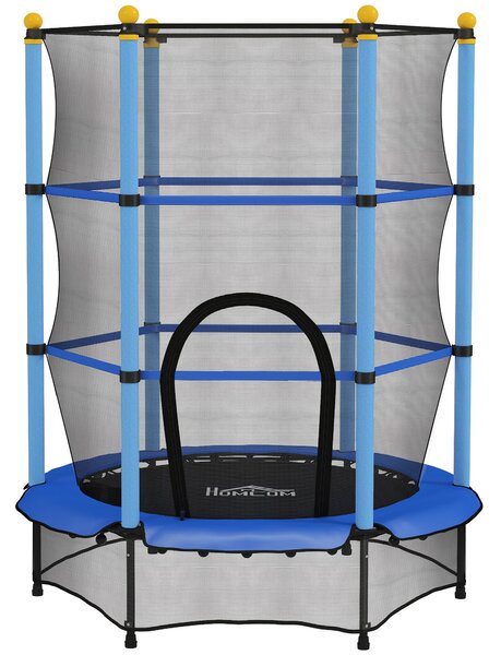 HOMCOM 4.6FT/75" Kids Trampoline, Indoor Outdoor Toddler Trampoline, with Safety Enclosure, Springless design - Blue Aosom UK