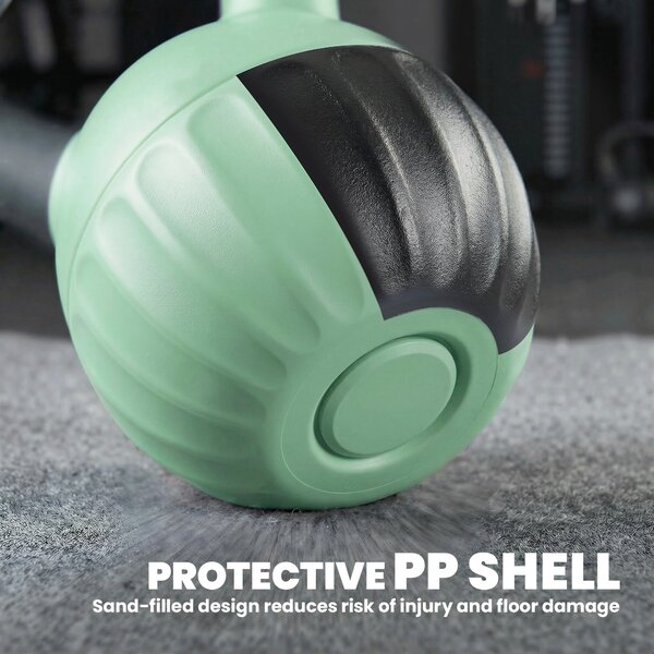 SPORTNOW Kettlebell for Strength Training Kettle Bell with Non-Slip Handle 8 kg Green