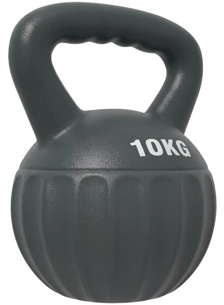 SPORTNOW Kettlebell for Strength Training Kettle Bell with Non-Slip Handle 10 kg Grey