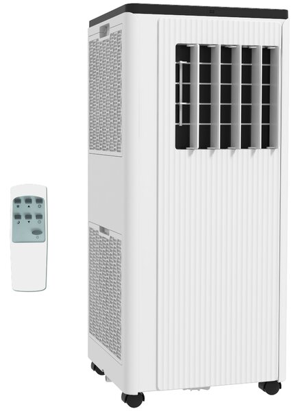 HOMCOM Smart WiFi Air Conditioner: 7000 BTU Cooling for 15m² Rooms, Dehumidifier & Fan Functions, 24-Hour Timer, White Aosom UK
