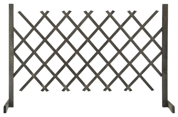 Garden Trellis Fence Grey 120x90 cm Solid Firwood