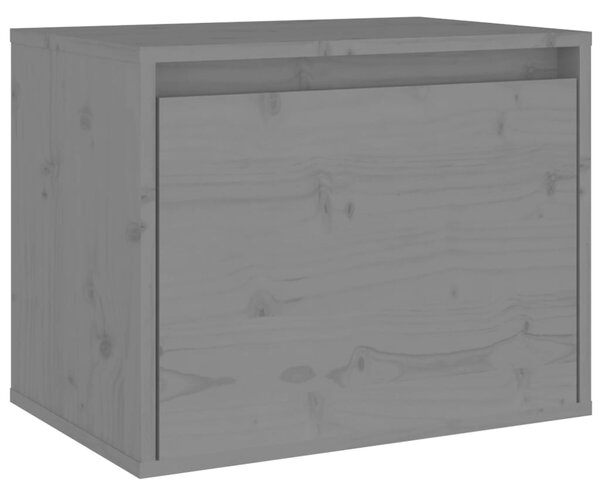 Wall Cabinet Grey 45x30x35 cm Solid Pinewood