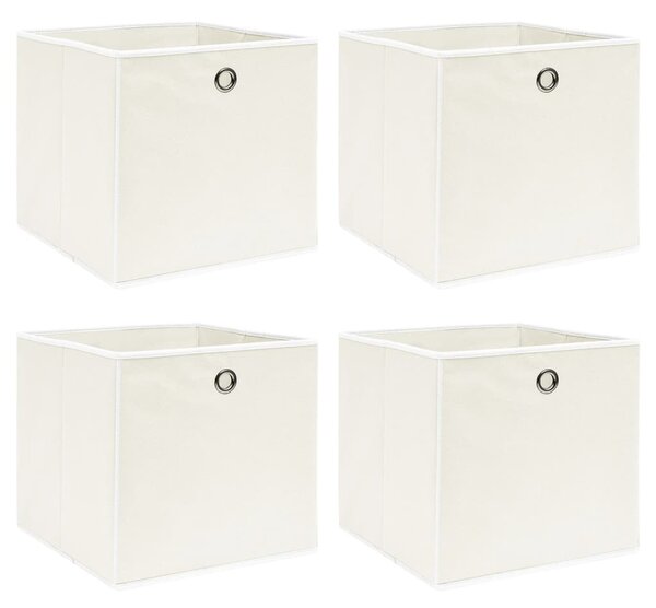 Storage Boxes 4 pcs White 32x32x32 cm Fabric