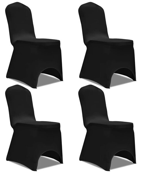 Stretch Chair Cover 4 pcs Black
