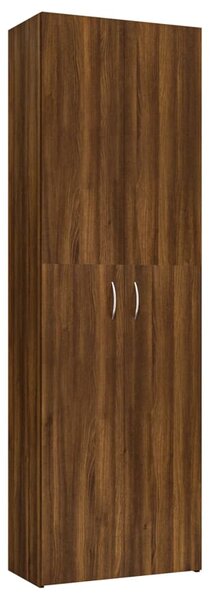 Office Cabinet Brown Oak 60x32x190 cm Engineered Wood