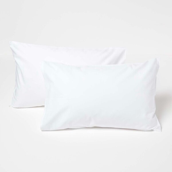 Homescapes Pair of White Cotton Kids Pillowcases 40 x 60 cm 200 TC