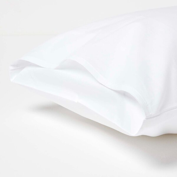 Homescapes Pair of White Cotton Kids Pillowcases 40 x 60 cm 200 TC