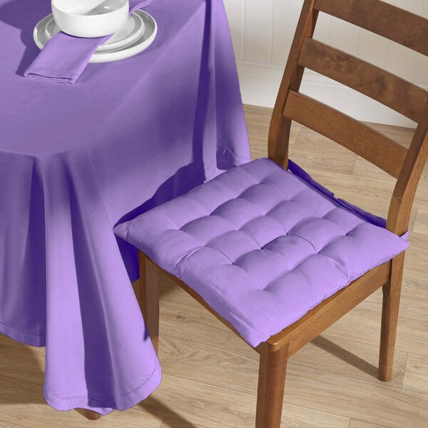 Homescapes Plain Cotton Purple Tablecloth, 70 Inches Round