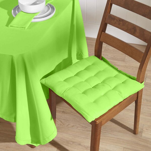 Homescapes Plain Cotton Lime Green Tablecloth, 70 Inches Round