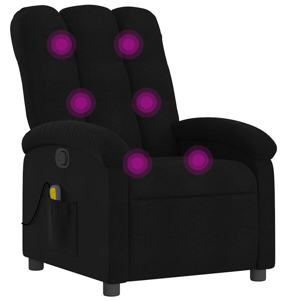 Massage Recliner Chair Black Fabric