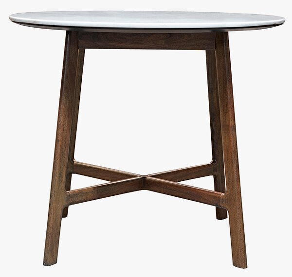 Palma Acacia and Marble Round Dining Table