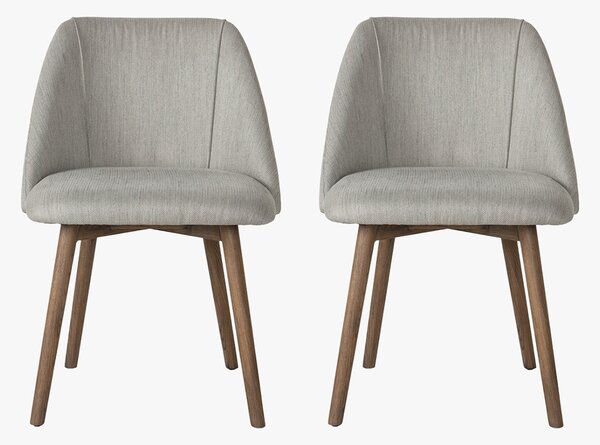 June Dining Chair in Light Grey, Set of Two
