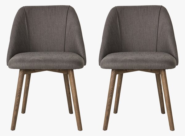 June Dining Chair in Dark Grey, Set of Two