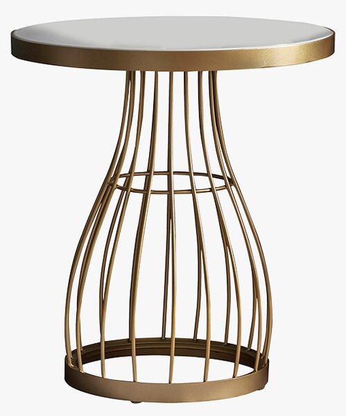 Vivien Side Table in Bronze and White