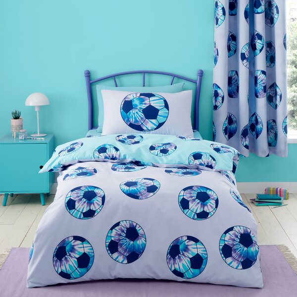 Catherine Lansfield Tie Dye Football Duvet Cover Bedding Set Lilac