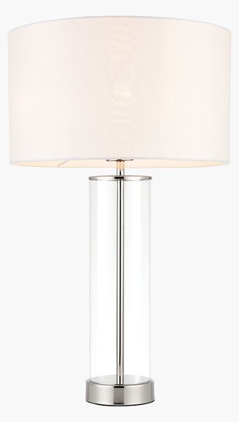 Agatha Silver Table Lamp with Silk Shade