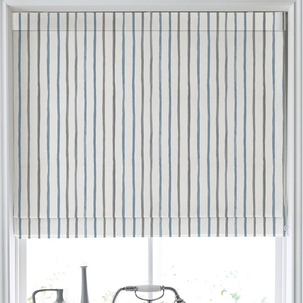Laura Ashley Painterly Stripe Made To Measure Roman Blind River