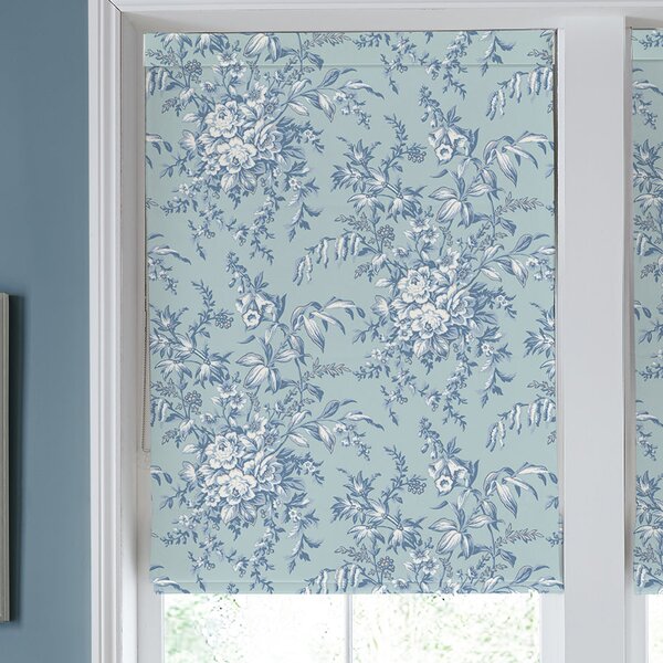 Laura Ashley Picardie Made To Measure Roman Blind Blue Sky