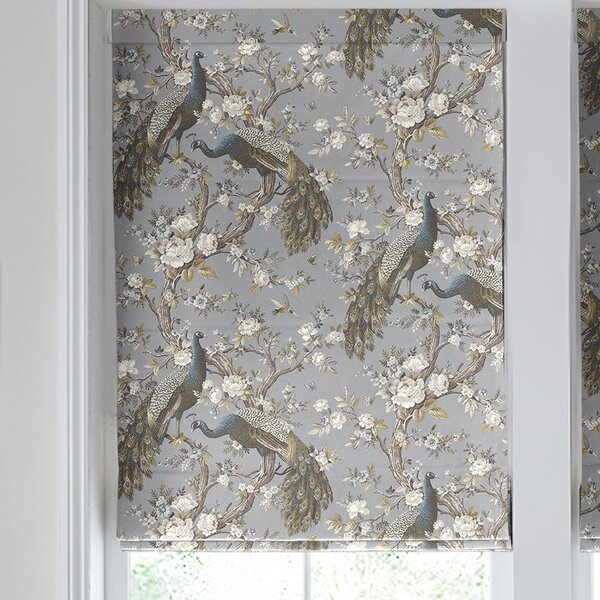 Laura Ashley Belvedere Velvet Made to Measure Roman Blind Chalk Blue