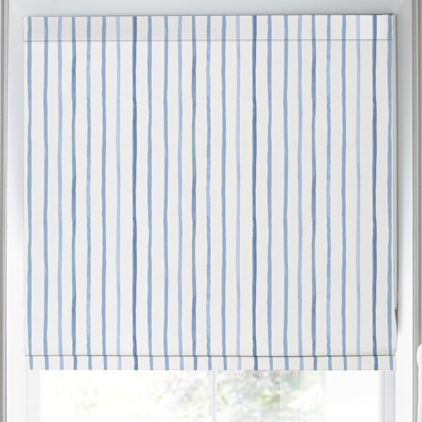 Laura Ashley Painterly Stripe Made to Measure Roman Blind Blue
