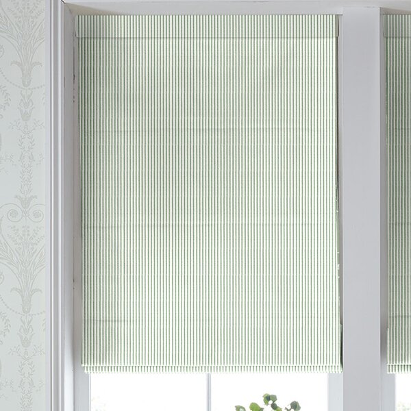Laura Ashley Candy Stripe Made To Measure Roman Blind Bottle Green