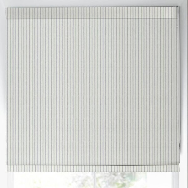 Laura Ashley Candy Stripe Made To Measure Roman Blind Dove Grey