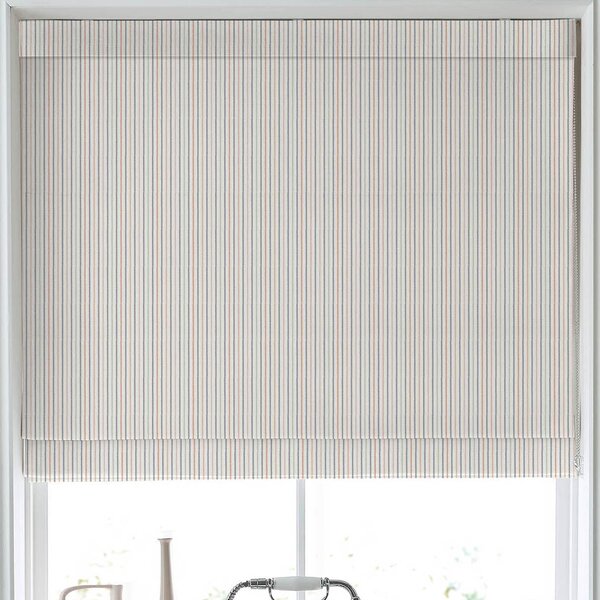 Laura Ashley Candy Stripe Made To Measure Roman Blind Apricot