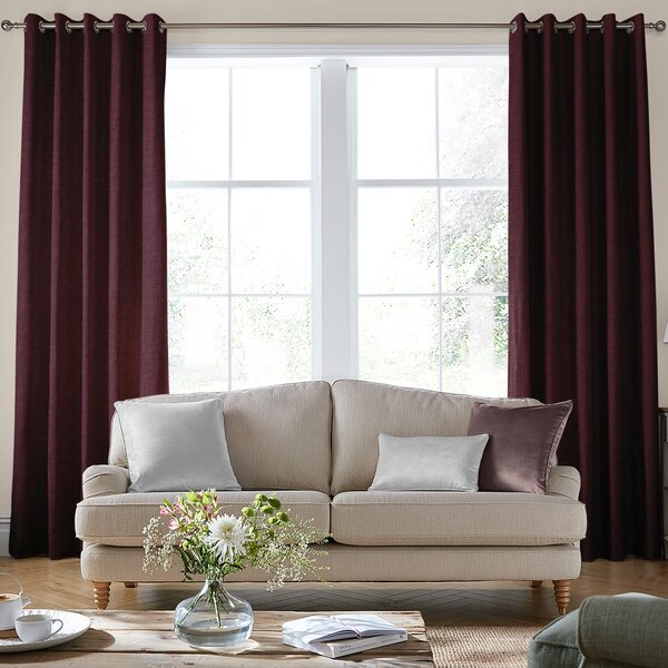 Laura Ashley Swanson Made To Measure Curtains Dark Cranberry