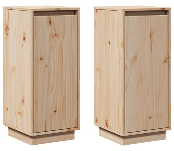 Sideboards 2 pcs 31.5x34x75 cm Solid Wood Pine