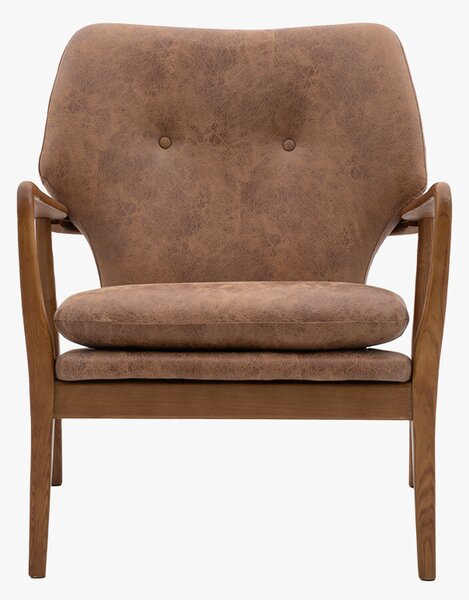 Jean Mid-Century Armchair in Brown Leather