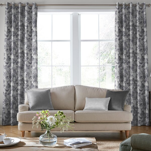 Laura Ashley Eglantine Silhoutte Woven Made to Measure Curtain Dove