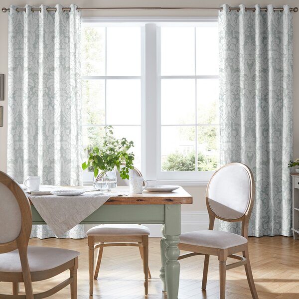 Laura Ashley Martigues Made to Measure Curtain Smoke Green