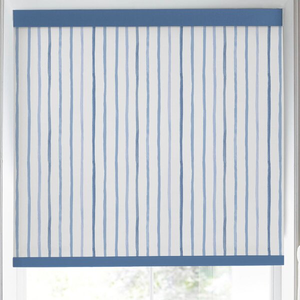 Laura Ashley Painterly Stripe Blackout Made To Measure Roller Blind Blue