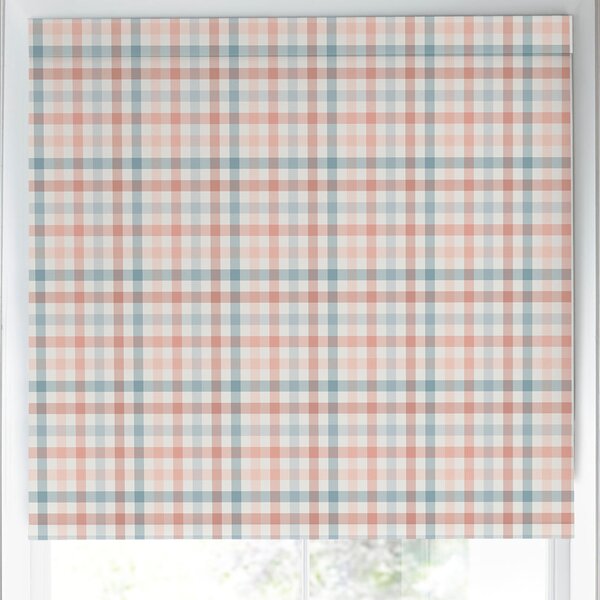 Laura Ashley Cove Check Blackout Made To Measure Roller Blind Blush