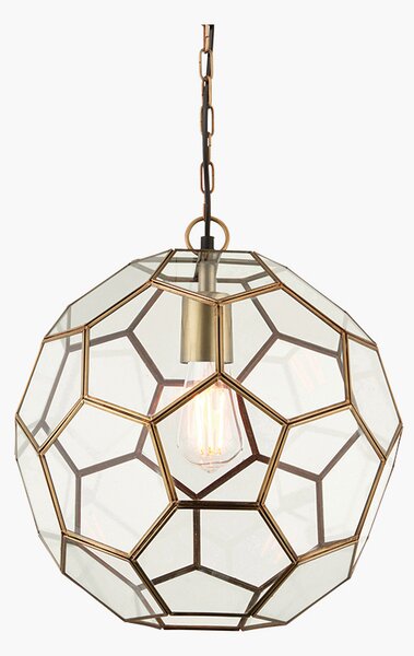 Maude Small Geometric Pendant in Antique Brass