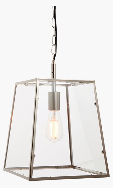 Siobhan Clear Glass Pendant in Nickel