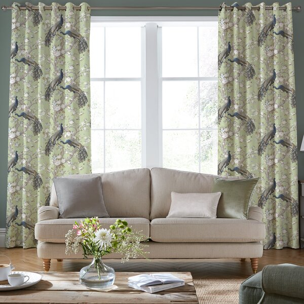 Laura Ashley Belvedere Made To Measure Curtains Hedgerow Green