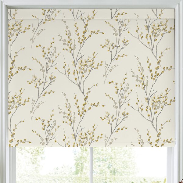 Laura Ashley Pussy Willow Translucent Made To Measure Roller Blind Ochre Yellow