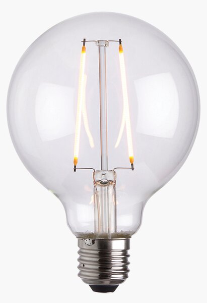 Ora LED globe shaped bulb with clear glass